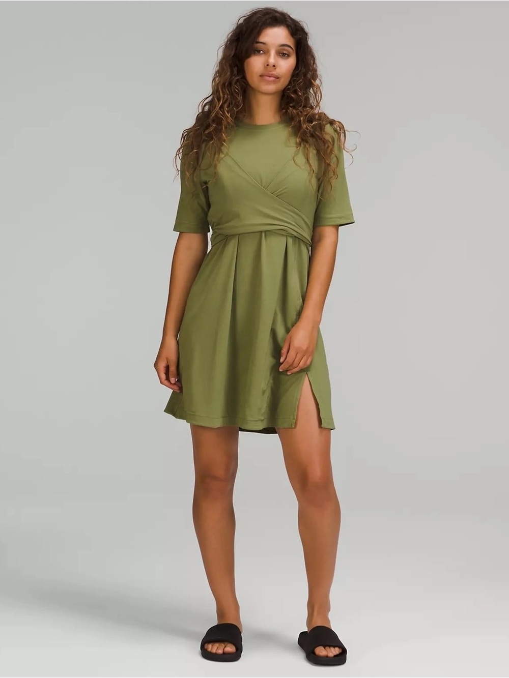 Lululemon Cotton Wrap-Front T-Shirt Dress
Bronze Green Size 4
